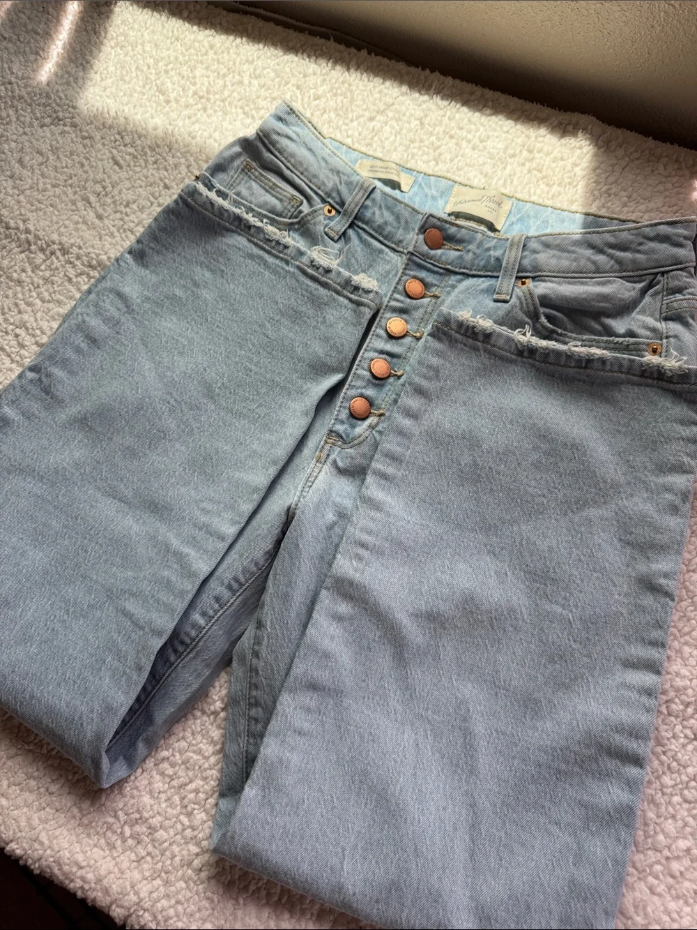 Universal Thread Light Blue High Rise Button-Fly Jeans - Picture 3 of 5